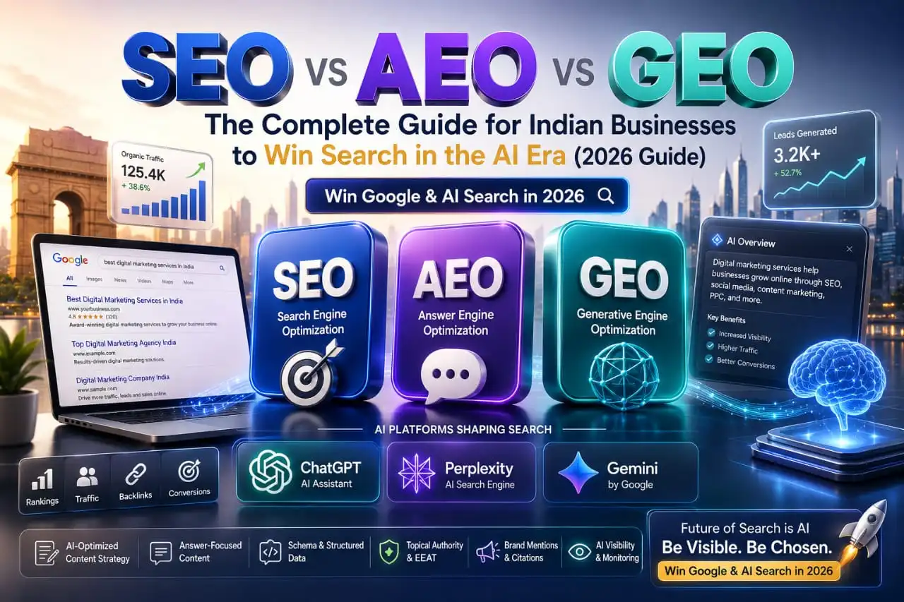 AEO vs GEO vs SEO comparison infographic